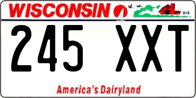 WI license plate 245XXT
