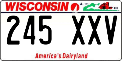 WI license plate 245XXV
