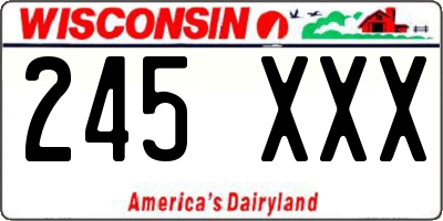 WI license plate 245XXX