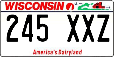 WI license plate 245XXZ