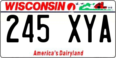 WI license plate 245XYA