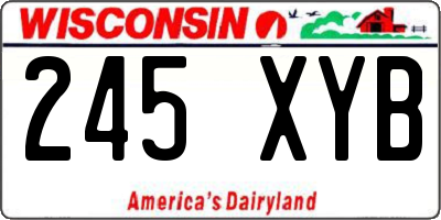 WI license plate 245XYB