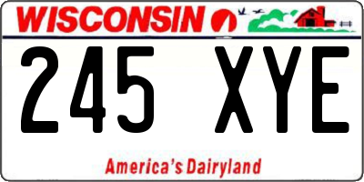 WI license plate 245XYE