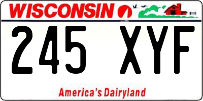 WI license plate 245XYF