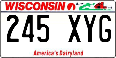 WI license plate 245XYG
