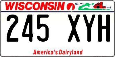 WI license plate 245XYH