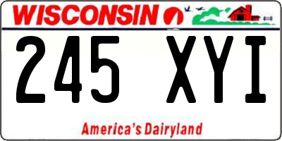 WI license plate 245XYI