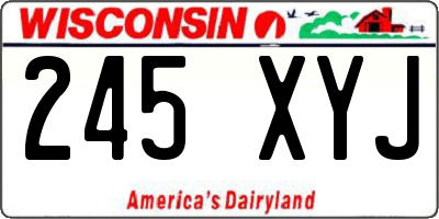 WI license plate 245XYJ