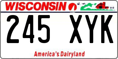WI license plate 245XYK