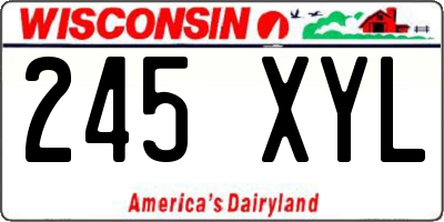 WI license plate 245XYL