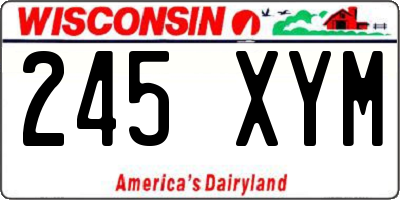 WI license plate 245XYM