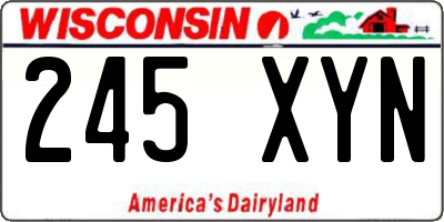 WI license plate 245XYN