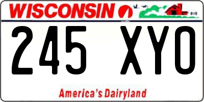 WI license plate 245XYO