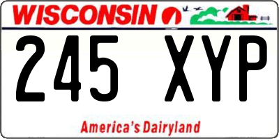 WI license plate 245XYP