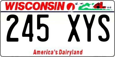 WI license plate 245XYS