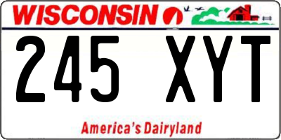 WI license plate 245XYT