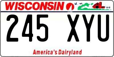 WI license plate 245XYU