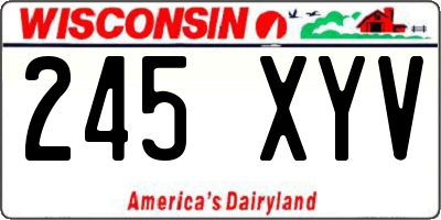 WI license plate 245XYV