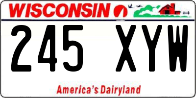 WI license plate 245XYW