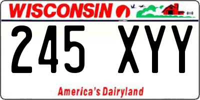 WI license plate 245XYY