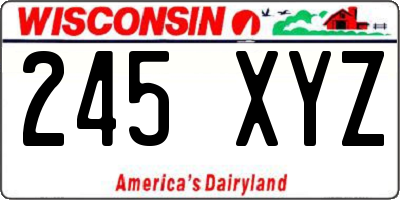 WI license plate 245XYZ