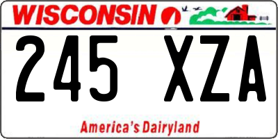 WI license plate 245XZA