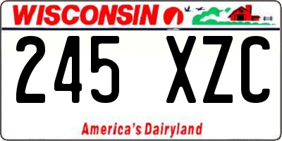 WI license plate 245XZC