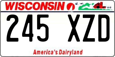 WI license plate 245XZD