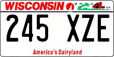 WI license plate 245XZE
