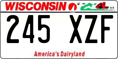 WI license plate 245XZF