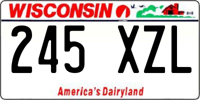WI license plate 245XZL