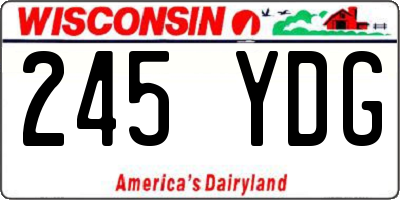WI license plate 245YDG