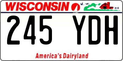 WI license plate 245YDH