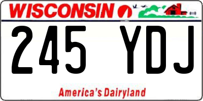WI license plate 245YDJ
