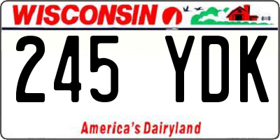 WI license plate 245YDK