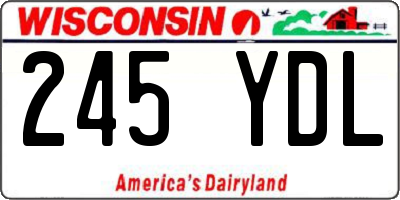 WI license plate 245YDL