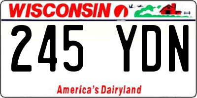 WI license plate 245YDN