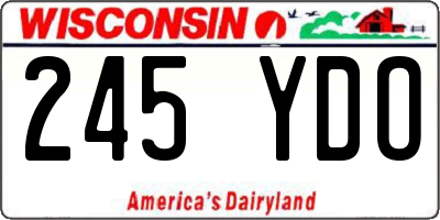 WI license plate 245YDO
