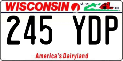 WI license plate 245YDP