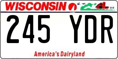 WI license plate 245YDR