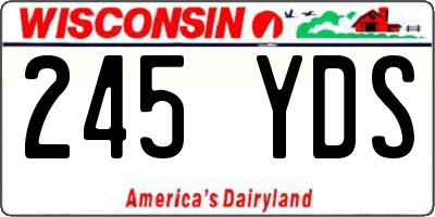 WI license plate 245YDS