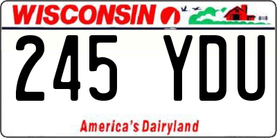 WI license plate 245YDU