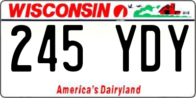 WI license plate 245YDY