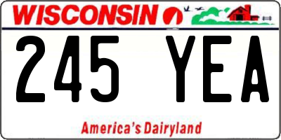 WI license plate 245YEA