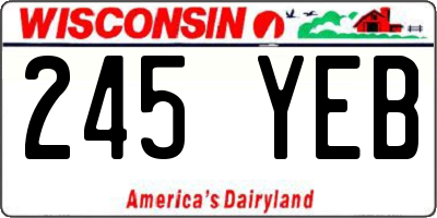 WI license plate 245YEB