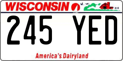 WI license plate 245YED