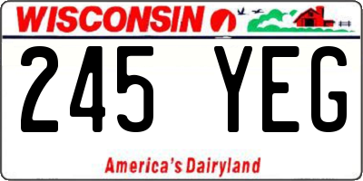 WI license plate 245YEG