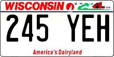 WI license plate 245YEH