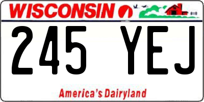 WI license plate 245YEJ