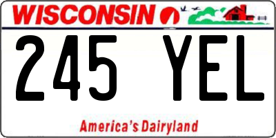 WI license plate 245YEL
